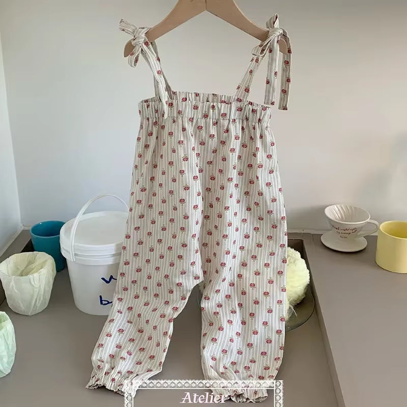 Dotwhimsy – Baby Girl Cotton Tee & Printed Jumpsuit Set