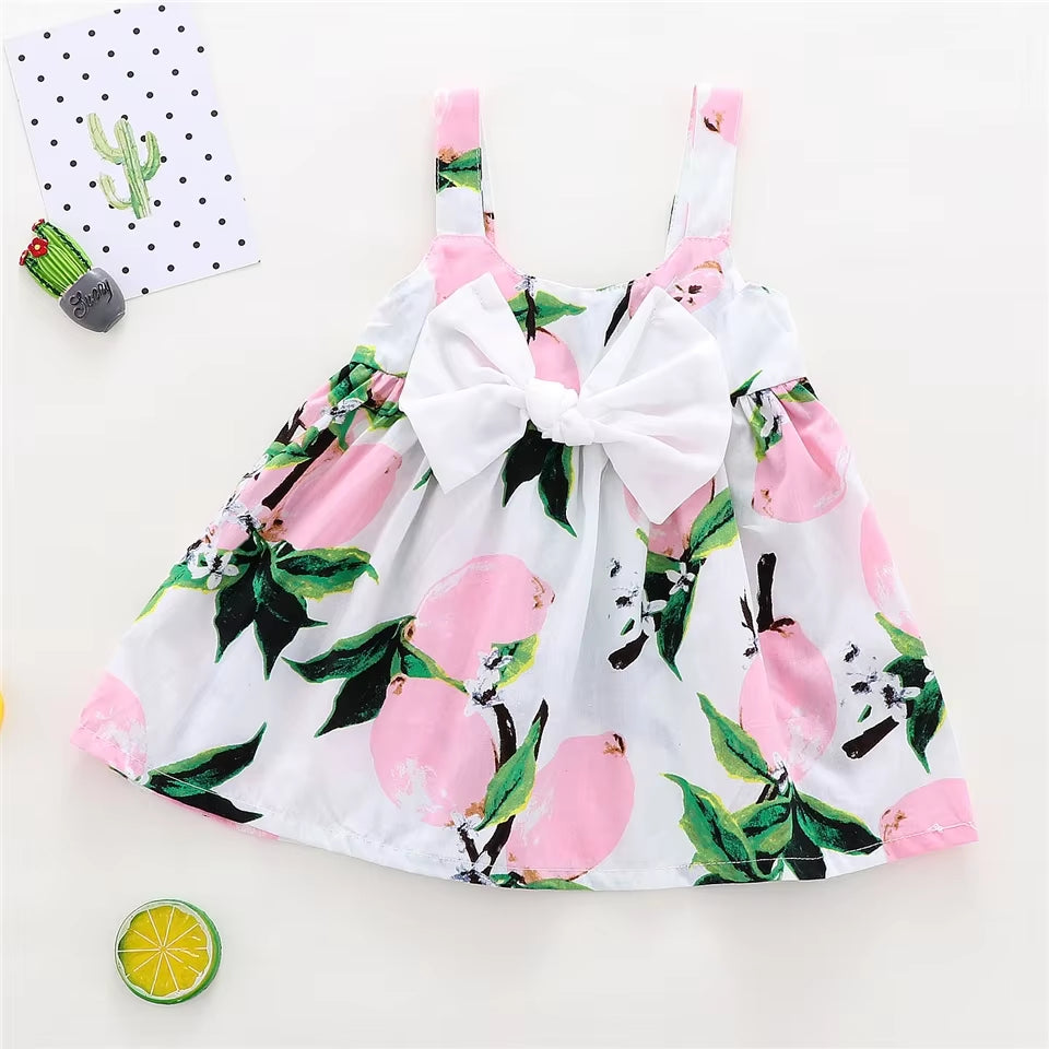 Sweet Bow Bloom: Sleeveless Summer Princess Dress for Baby Girls