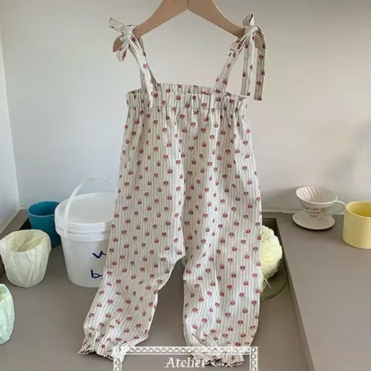 Dotwhimsy – Baby Girl Cotton Tee & Printed Jumpsuit Set