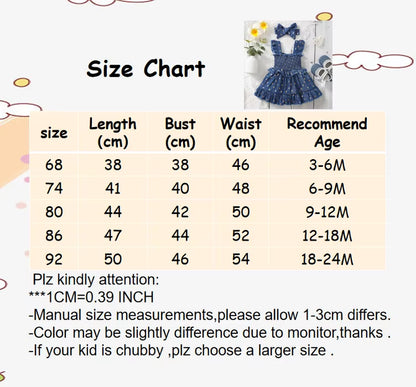 Golden Bloom – Baby Girl Blue Slip Dress with Gold Dots and Matching Headband Set