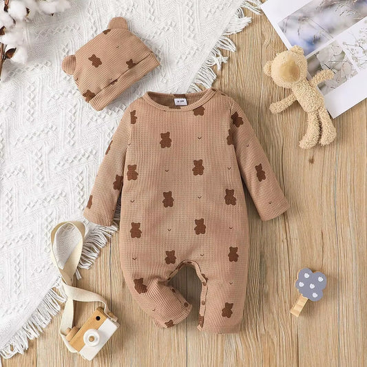 Bear & Bloom – Spring Romper with Hat for Baby Boys & Girls